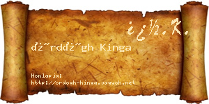 Ördögh Kinga névjegykártya